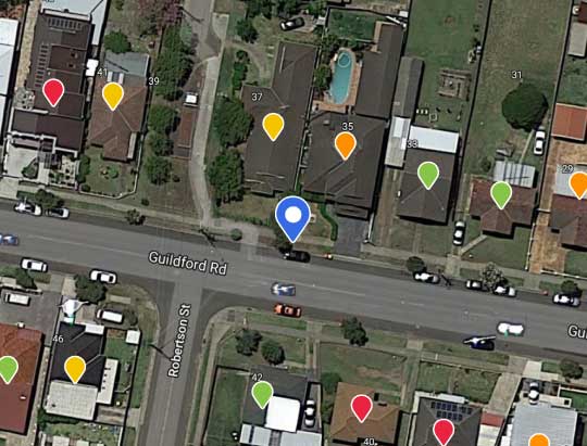 satellite view shows residential area in australia
